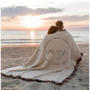 Personalized Anniversary Blanket Custom Wedding Throw Anniversary Blanket Engagement Gift For Couple Wedding Shower Bridal Shower Gift