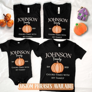 Custom Family Pumpkin Patch Shirts | Matching Fall Outfits for Baby to Adult | Personalized Autumn Family T-shirts for Photos and Holidays