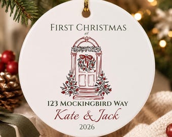 First Christmas in New Home Ornament, Personalized New Home Christmas Ornament, Custom Address Ornament, Housewarming Gift for Couple 2026