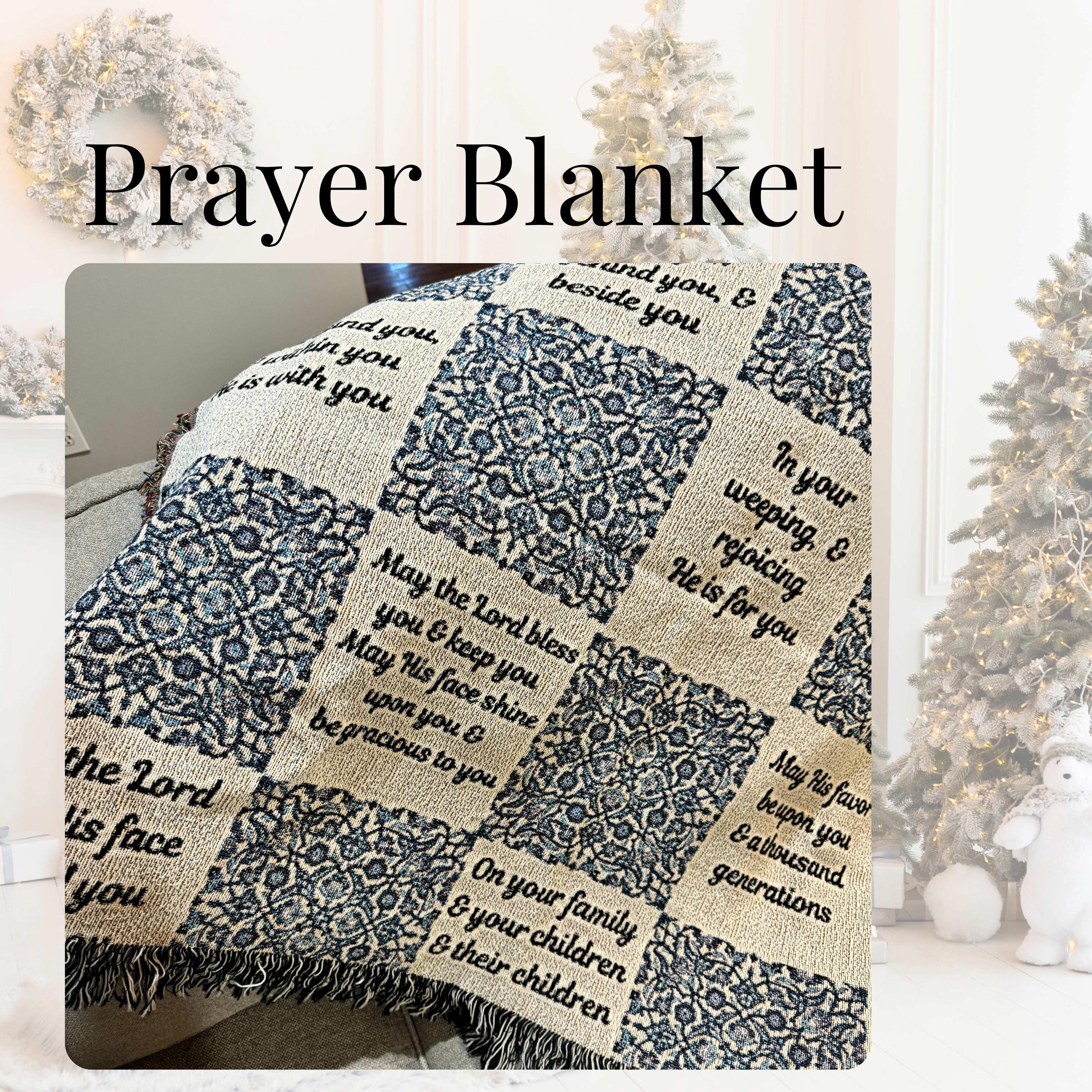 Christian Blanket Prayer Throw Religious Wall Hanging Spiritual Gift Wedding Baptism Bible Verse Comfort Soft Cozy Home Decor Present Gift