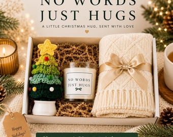 Weihnachtspaket, Geschenkbox „Keine Worte, nur Umarmungen“, Geschenk zum Zeigen von Mitgefühl, Geschenk zur Anteilnahme, Geschenk für gute Besserung, Geschenk zum Wohlfühlen in der Weihnachtszeit