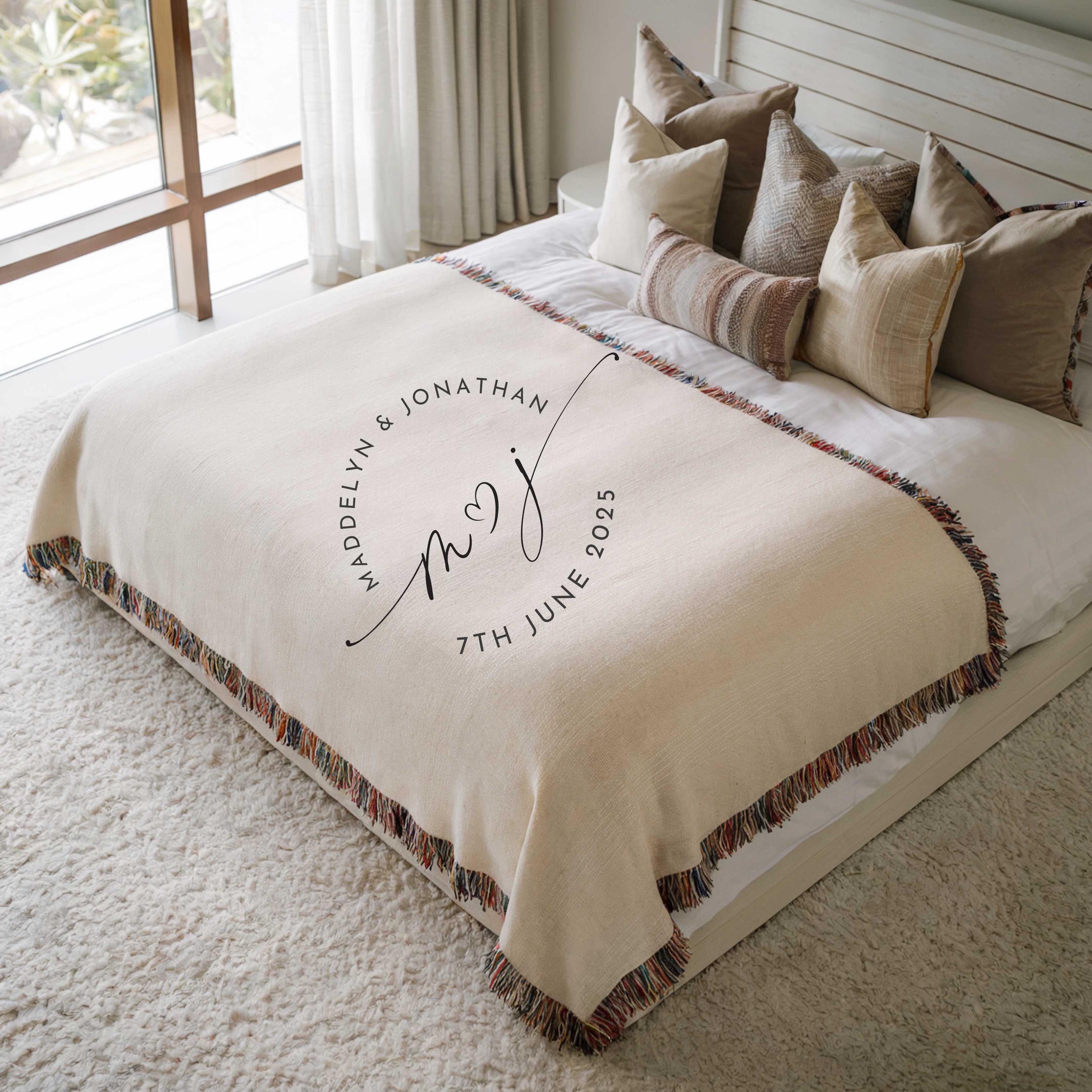 Personalized Anniversary Blanket Custom Wedding Throw Anniversary Blanket Engagement Gift For Couple Wedding Shower Bridal Shower Gift