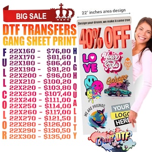DTF Gang Sheet, DTF Transfers, Gang Sheets, Custom Heat Transfers, Bulk DTF Gang Sheets, Direct to Film Transfers, Ready To Press