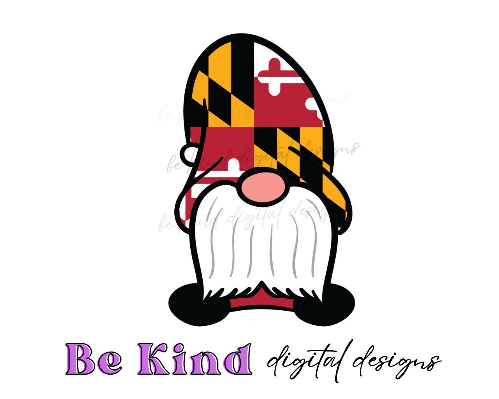 MD GNOME stacked Maryland Digital Download, File is PNG only, Maryland Flag, Maryland Pride, Maryland Logo