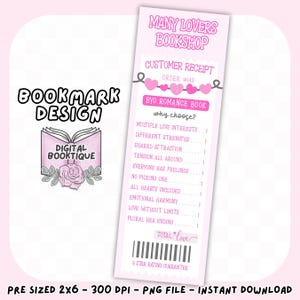 Why Choose? Romance Bookshop Receipt | Instant Download Bookmark Design