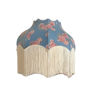 Handmade LampShade With Fringes-Victorian Lampshade-Luxury Ceiling Pendent-Custom LampShade-Vintage Style Lampshade-Living Room Lampshade