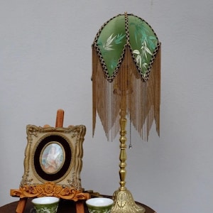 Handmade LampShade With Fringes-Victorian Lampshade Only-Luxury Ceiling Pendent-Custom LampShade-Vintage Style Lampshade-Lampshade For Table