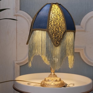 Handmade LampShade With Fringes-Victorian Lampshade-Luxury Ceiling Pendent-Custom LampShade-Vintage Style Lampshade-Living Room Lampshade