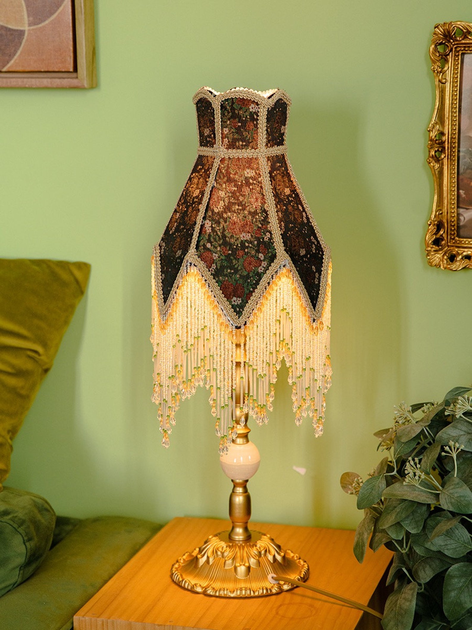 Handmade Lampshade With Fringesvictorian Lampshade Etsy