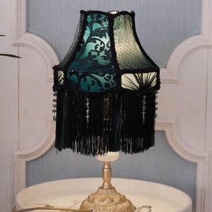 Handmade LampShade With Fringes-Victorian Lampshade-Luxury Ceiling Pendent-Custom LampShade-Vintage Style Lampshade-Living Room Lampshade