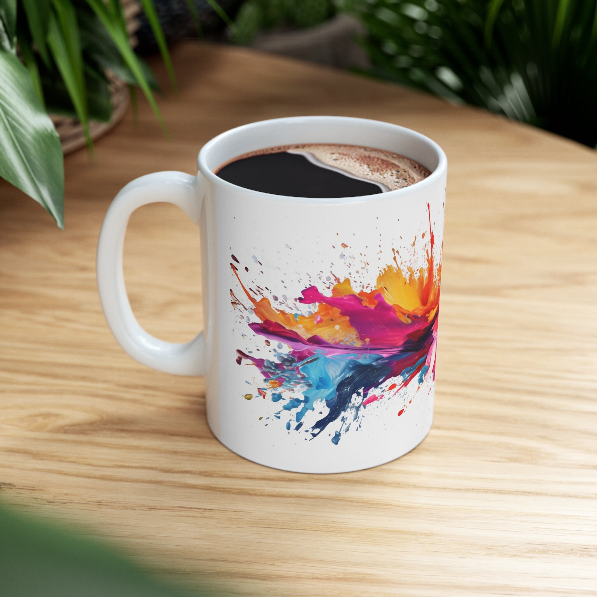 Splash Mug, Splash Art Mug, Colorful Art, Color, Splash Art Etsy