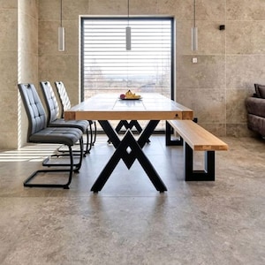 Dining table legs V shape (Set of 2), Steel  Table Legs for the dining,living room for wood, epoxy, pieds de table metal, Tischbeine