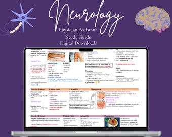 Neurology Comprehensive Study Guides | Digital Download | Physician Assistant | Nurse Practitioner | Nursing | Med Student