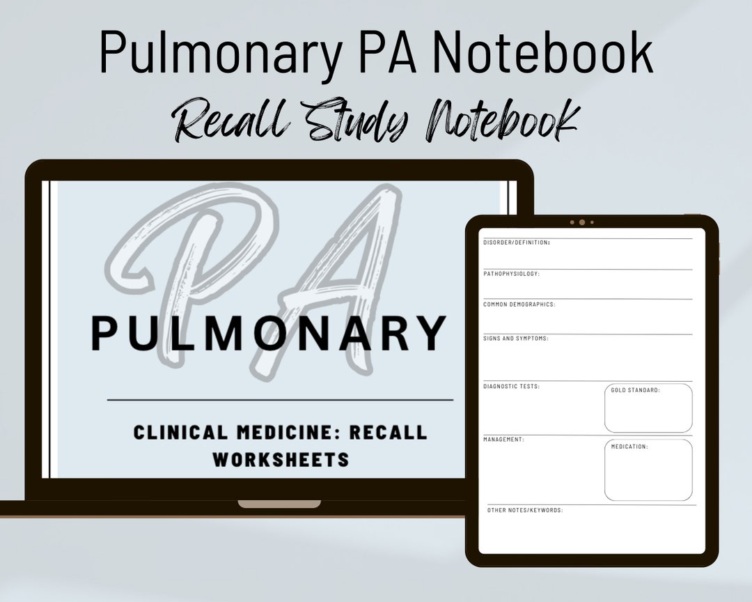Comprehensive Pulmonary Didactic Notebook | Digital Download for ...
