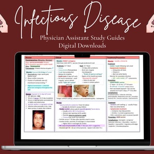 Infectious Disease Comprehensive Study Guides | Digital Download | Physician Assistant | Nurse Practitioner | Nursing | Med Student