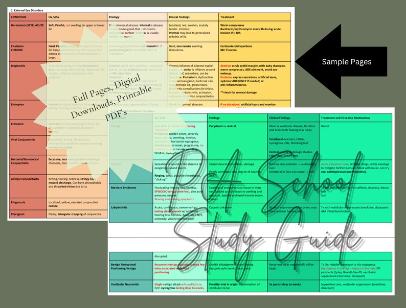 HEENT Comprehensive Study Guides | Digital Download | Physician ...