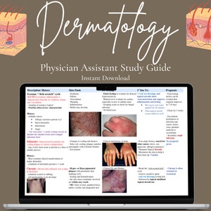 Dermatologie Umfassende Studienführer | Digitaler Download | Arzthelferin | Krankenschwester Praktiker | Pflege | MedizinStudent