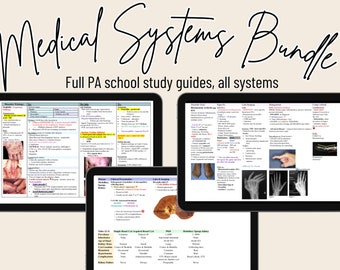 Comprehensive PA School Study Guide Bundle | Instant Download | 445 Pages | PANCE Prep | Medical, Nursing, NP, Physician Assistant Students