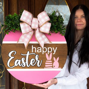 Easter Front Door Decor | Easter Wreath Bunny | Sign Custom | Easter Wreath Gift | Easter Door Hanger | Easter Custom Design Wreath Handmade