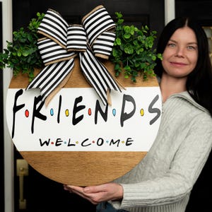 Welcome Door Hanger | Front Door Decor | Welcome Friends Sign | Year Round Wreath | Welcome Door Sign | Front Door Hanger | Front Door Sign