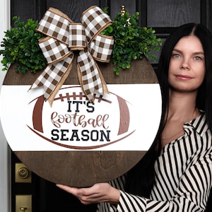 Football Front Door Decor | I&#39;ts Football Season | Football Sign | Sports Sign | Football Door Hanger | Football Wreath | Football Door Sign