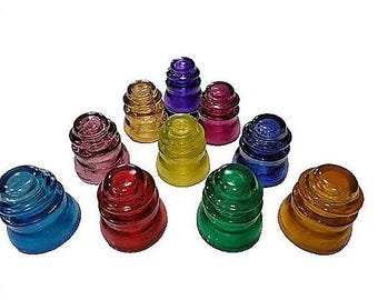 Vintage Colorized Glass Insulator | Railroad Decor (Scratch & Dent)