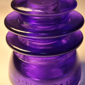Vintage Hemingray Glass Insulator Colorized Purple Violet Stained Decorative Railroad Glass Antique Heming Ray 56