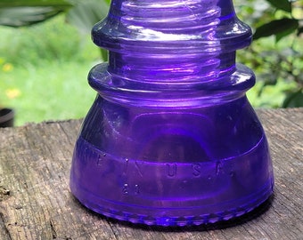 Vintage Hemingray Violet Purple Stained Glass Antique Insulator Railroad Glass Antique Decorative Glass