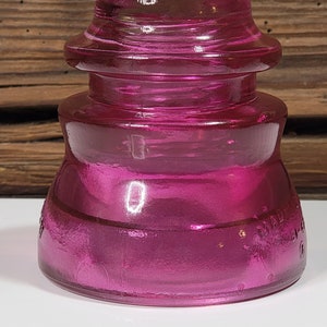 Vintage Glass Insulator | Decorative Railroad Glass | Colorized Pink Electric Insulator | Old Antique Insulator | Antique Glass Collectible