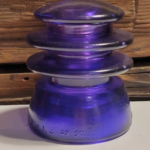 Antique Glass Insulator Violet Purple Stained Decorative Industrial Glass