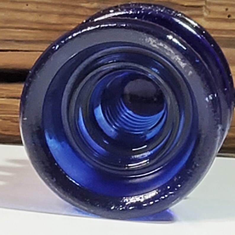 Antique Glass Insulator Cobalt Blue Stained With Stars Decorative