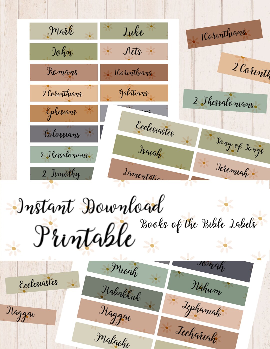 Books of the Bible Journaling Labels Printable Instant Download, Bible ...