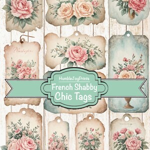 French Shabby Chic Vintage Tags Printable, Penpal, Junk Journal ...