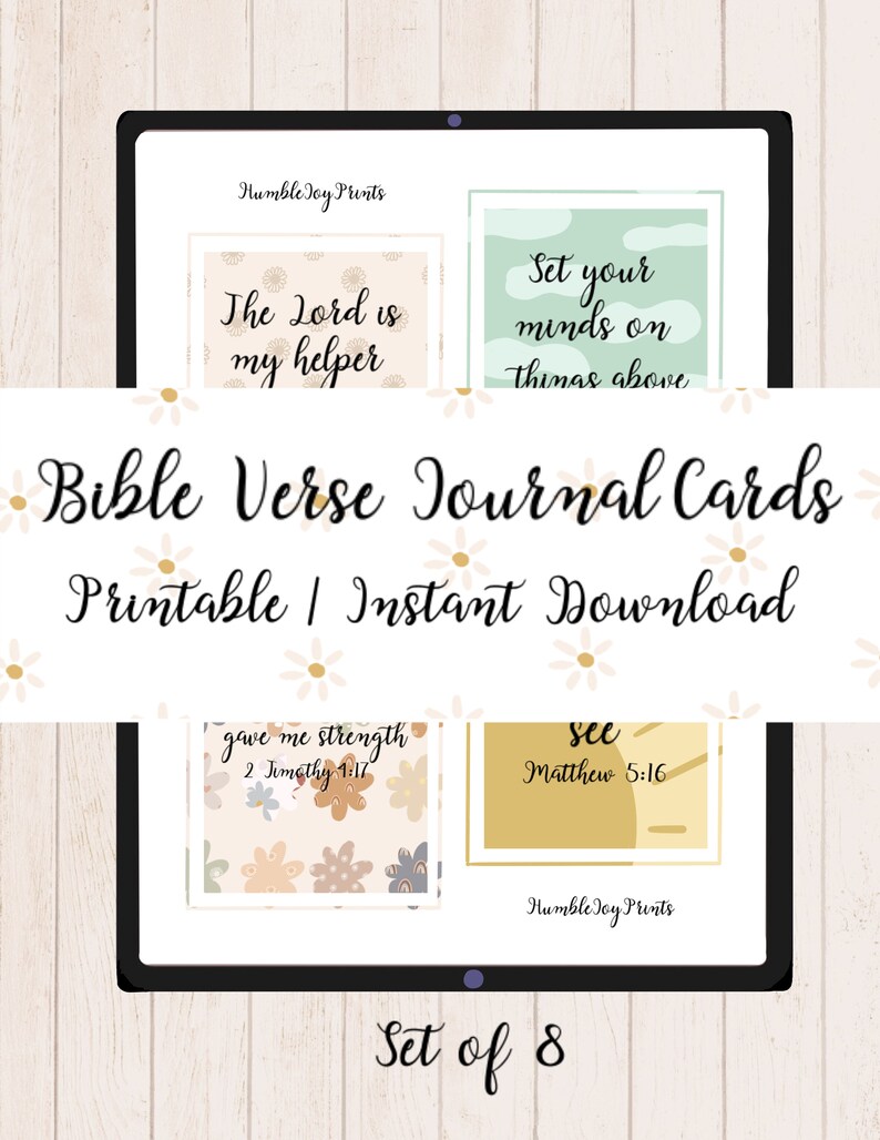 Bible Verse Cards Printable Instant Download Set of 8 Christian ...