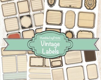 Vintage Labels Printable, Digital Labels, Printable labels, Journal Labels, Junk Journal Labels, Instant Download Printable, Journal, Penpal