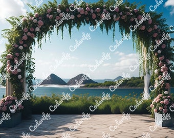 Wunderschöne digitale Sommerhochzeitshintergründe