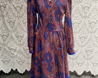 Vintage Authentic 1970s Maxi Dress With Liberty Print in Cotton