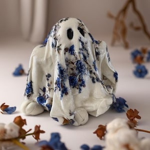 Fabric Sheet Ghost Figurine: handmade from solid plaster and fabric sheet desk buddy
