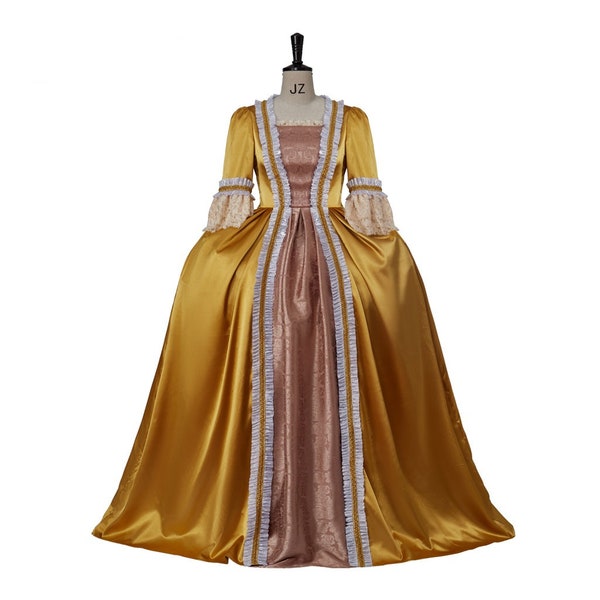 Women Bridgetown Cosplay Costume Square Neckline High Waist Tea Dress