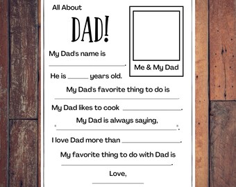 Father's Day Questionnaire Printable