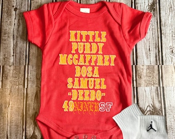 49NinerSF Roster Gang Gang Onesie bodysuit baby shower gift decorations clothing