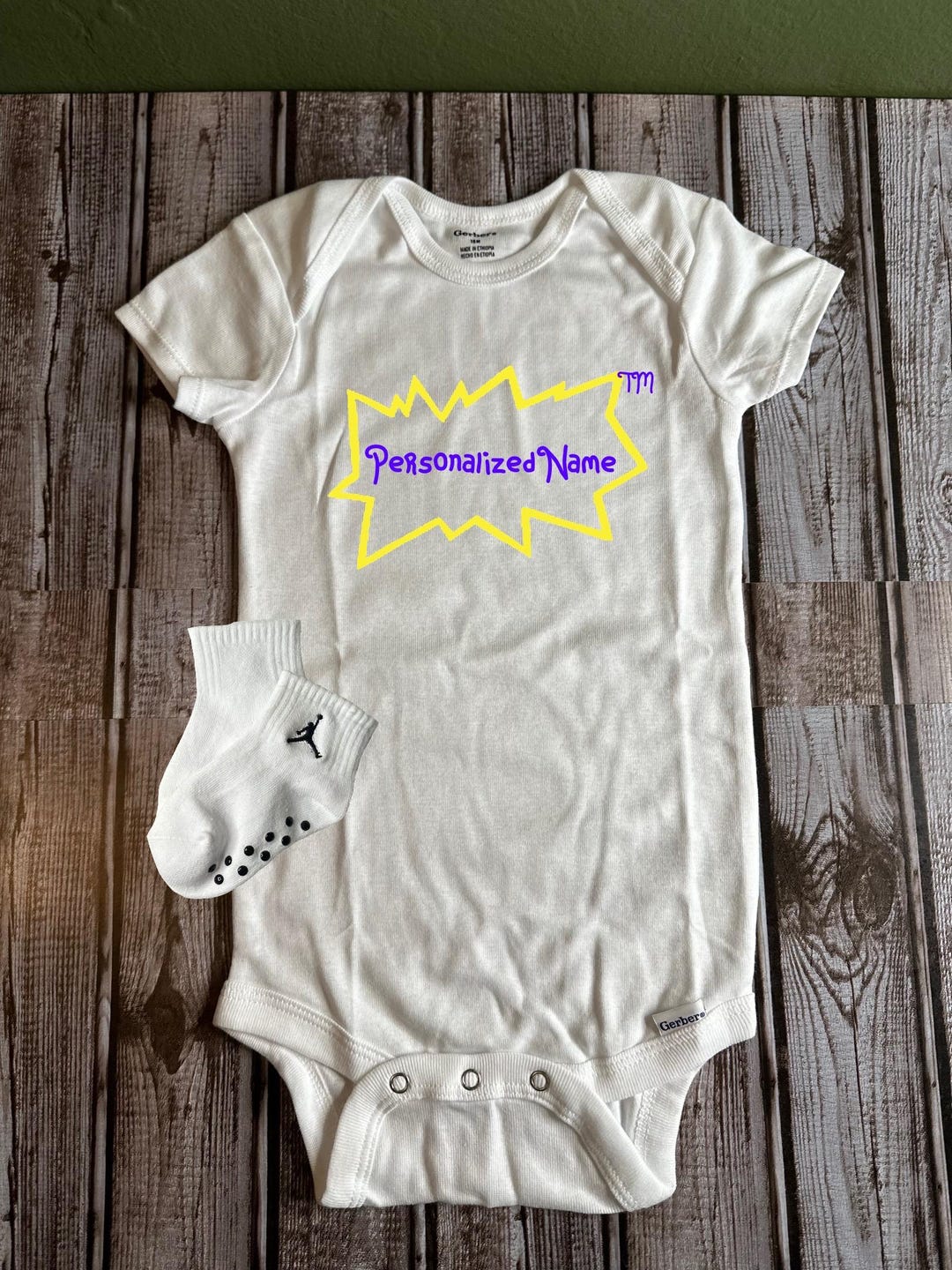 Personalized Rugrat Name Onesie Bodysuit Baby Shower Gift Decorations ...