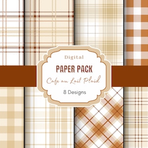 Beige and Brown Plaid Digital Paper | Neutral Plaid | Cafe au lait Plaid | Tartan Plaid | Scrapbook Paper | Card Making Paper | Junk Journal