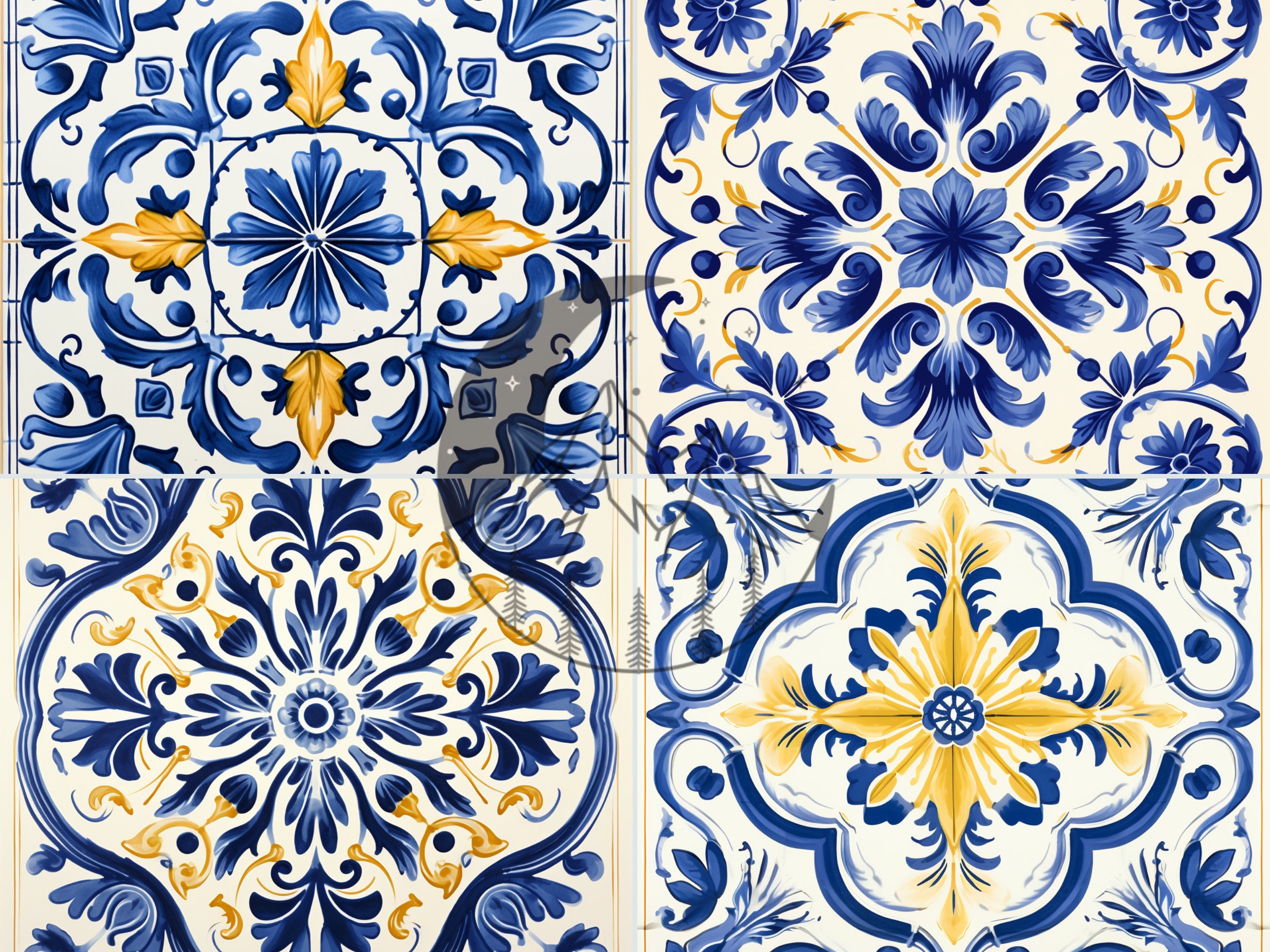 Portuguese Azulejo Tile Digital Paper Pack Commercial Use - Etsy