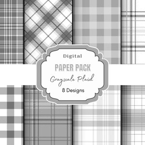 Szary Kratka Cyfrowy Papier Do Scrapbookingu | Tła Twill | Bezszwowy Kratka Cyfrowy Papier | Wzory Bezszwowe | Tekstura Tkaniny Szara Kratka