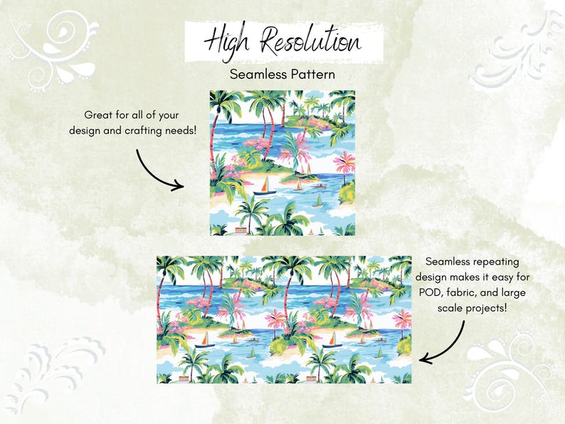 Preppy Palm Beach Digital Paper | Under the Sea | Beach Seamless ...