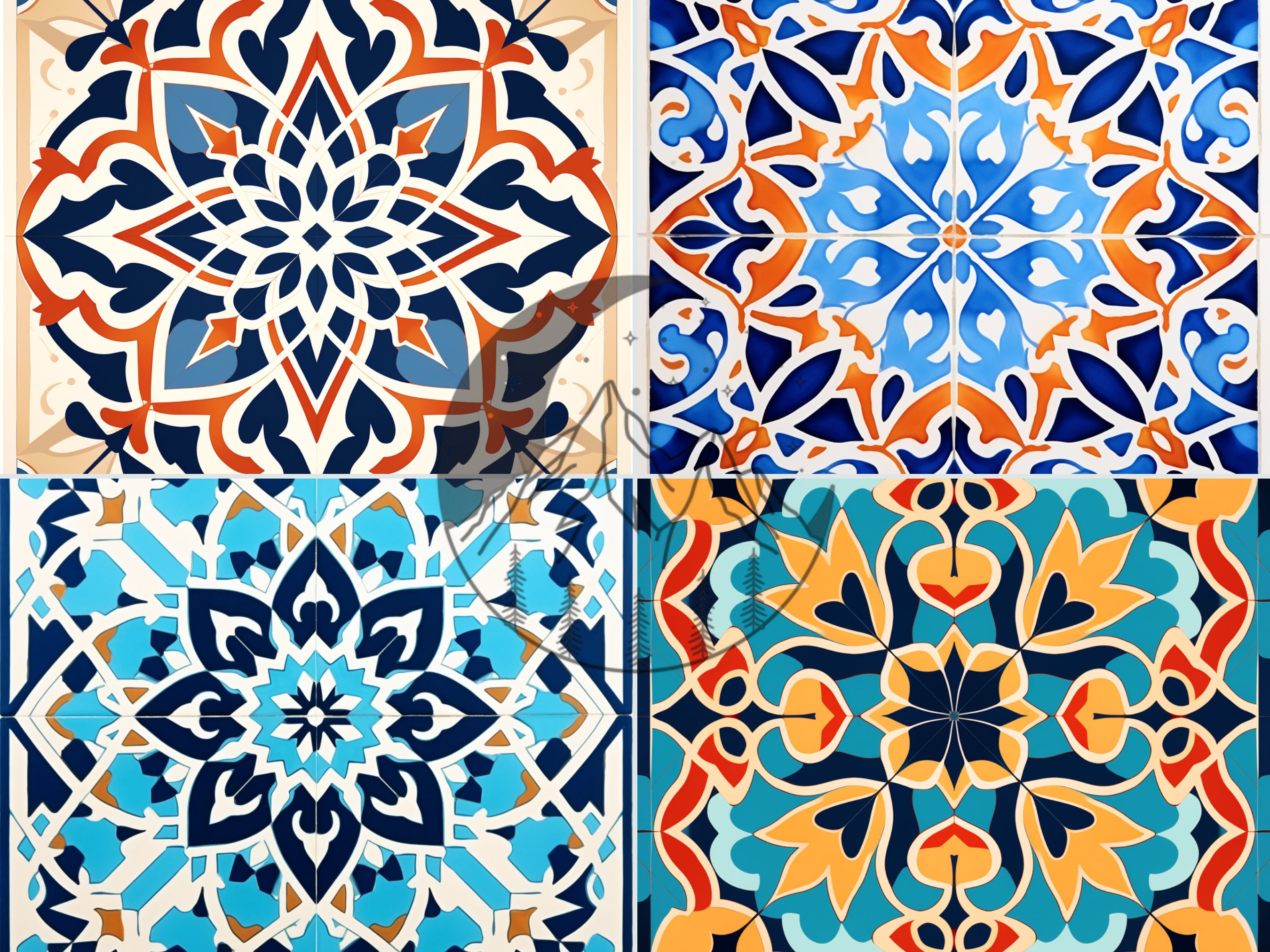Moroccan Tile Digital Paper Pack Commercial Use Moroccan Pattern ...
