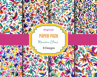 Mexican Otomi Digital Paper |Commercial Use | Fiesta Paper|  Otomi Pattern| Mexican Prints | Mexican Folk Art |Scrapbook Paper