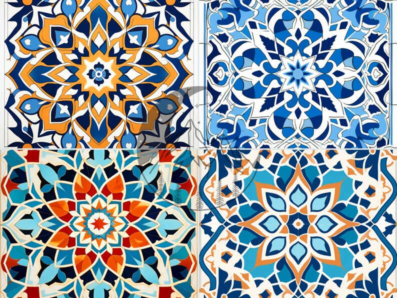Arabic Tile Digital Paper Pack | Commercial Use | Instant Download ...