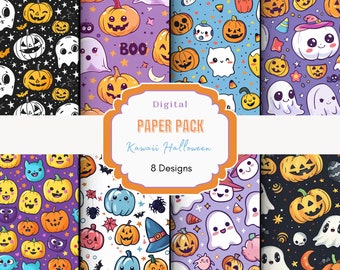 かわいいハロウィンデジタルペーパー | ハロウィンデコレーション | キュートかわいい | かわいいハロウィンクリップアート | かわいいコウモリ | パステルハロウィン | ピンクのハロウィン